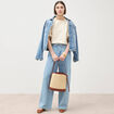 Jeans large taille standard en coton denim bleach femme