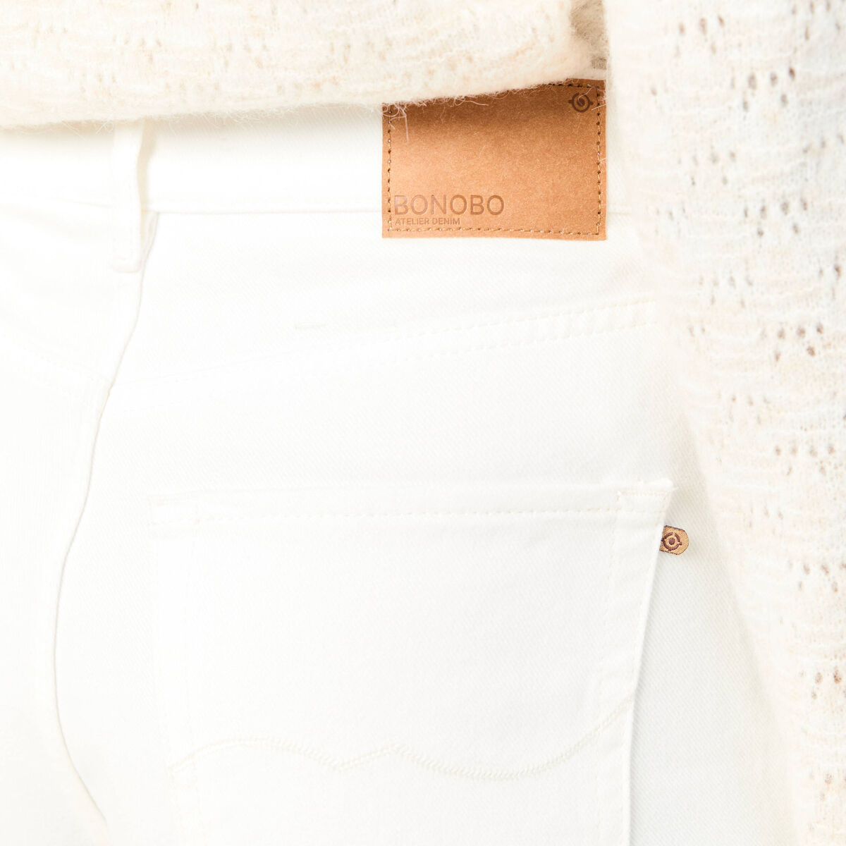 Pantalon slouchy 7/8ème ecru femme