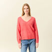 Pull manches longues orange femme