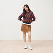 Pull droit manches longues col rond orange citrouille femme