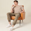T-shirt manches courtes marron foncé homme