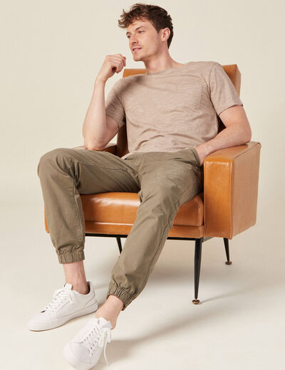 T-shirt manches courtes marron foncé homme