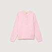 Pull col tunisien manches longues rouge clair femme