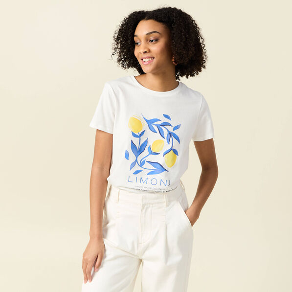 T-shirt manches courtes blanc femme