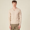Pull manches longues beige homme