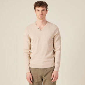 pull manches longues beige homme Pull manches longues beige homme