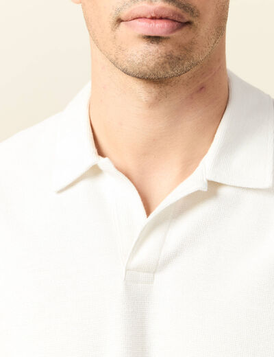 Polo manches courtes ecru homme