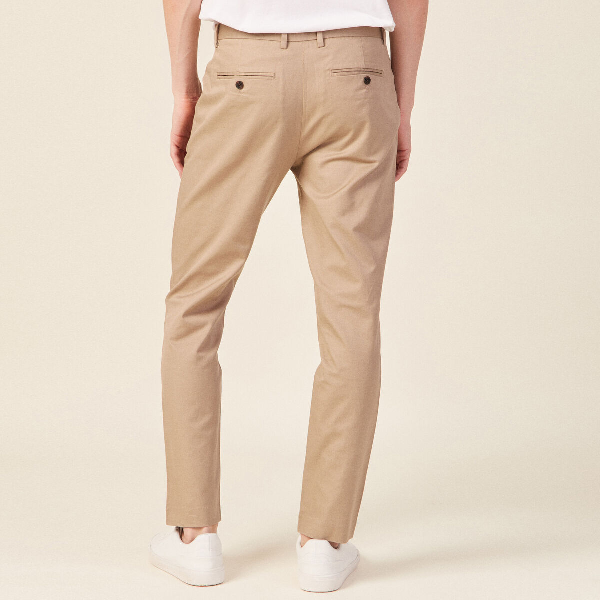 Pantalon chino cropped beige homme