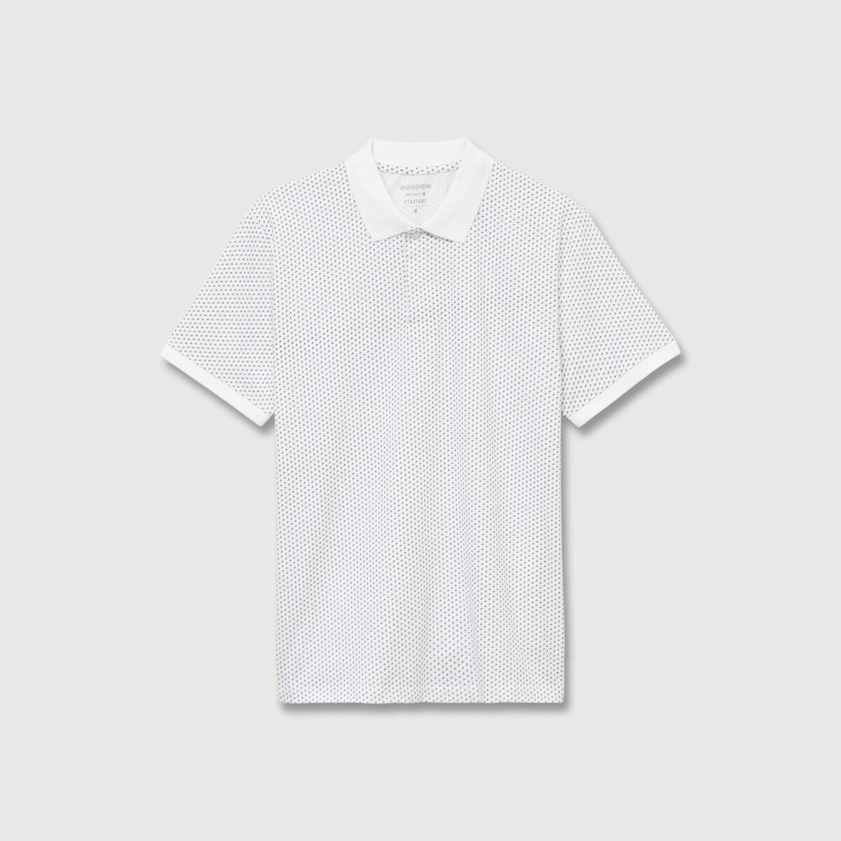 Polo cintr&eacute; en coton manches courtes blanc homme