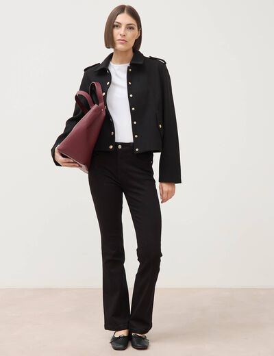 Jeans bootcut denim noir femme