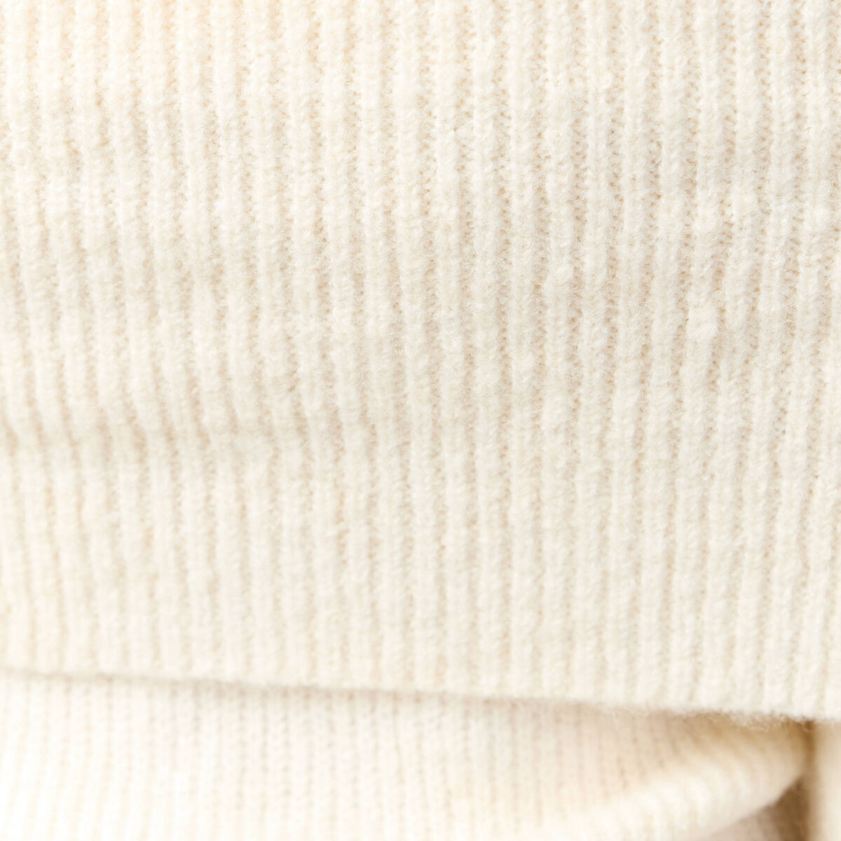 Pull manches longues col bardot ecru femme