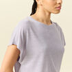 T-shirt col rond manches courtes parme femme