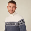 Pull manches longues col roulé ecru homme