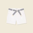 Short boyfriend ceinturé jean denim blanc femme
