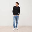 Pull col rond manches longues noir homme
