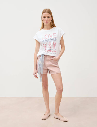 T-shirt en coton blanc femme