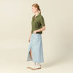 Polo en maille vert kaki femme