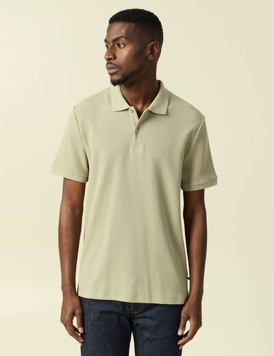 Polo col polo manches courtes en coton gris homme