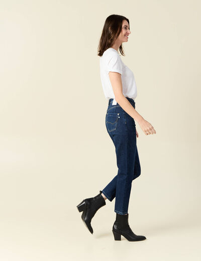 Jeans mom slim denim brut femme