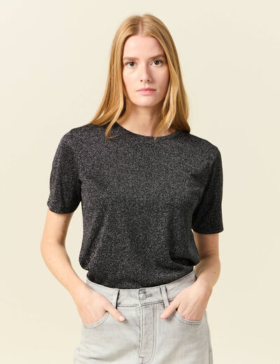 T-shirt manches courtes gris foncé femme