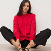 Chemise en coton manches longues rouge fonc&eacute; femme