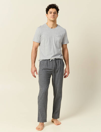 Ensemble pyjama 2 pièces gris clair homme