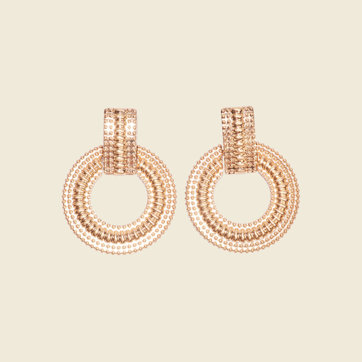 Boucles d'oreilles pendantes couleur or femme