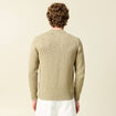 Pull col rond manches longues en coton beige fonce homme