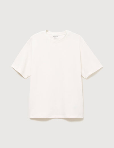 T-shirt ras de cou manches courtes ecru homme