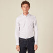 Chemise cintr&eacute;e en coton manches longues blanc homme