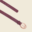 Ceinture suédine en cuir bordeaux femme