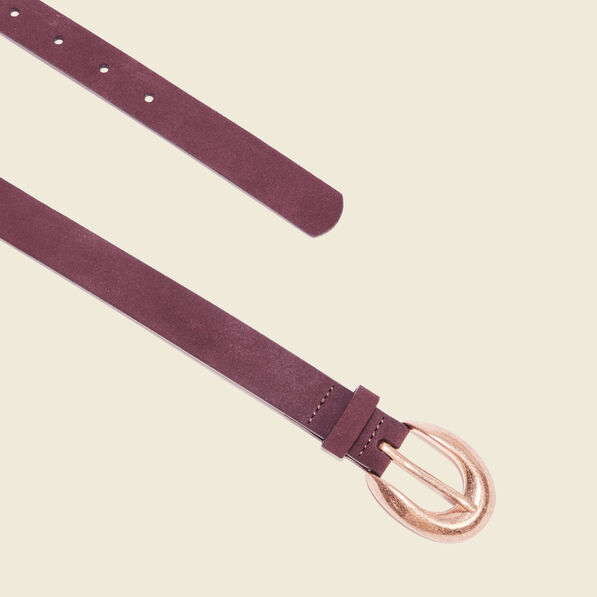 Ceinture suédine en cuir bordeaux femme