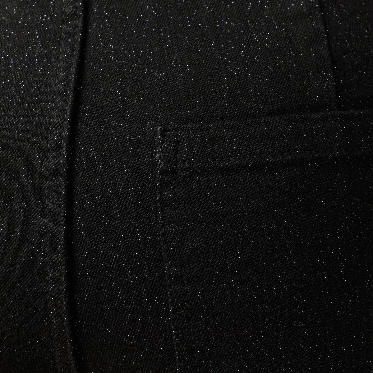 Jeans large taille haute denim noir femme