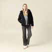 Pull manches longues col en V gris clair femme