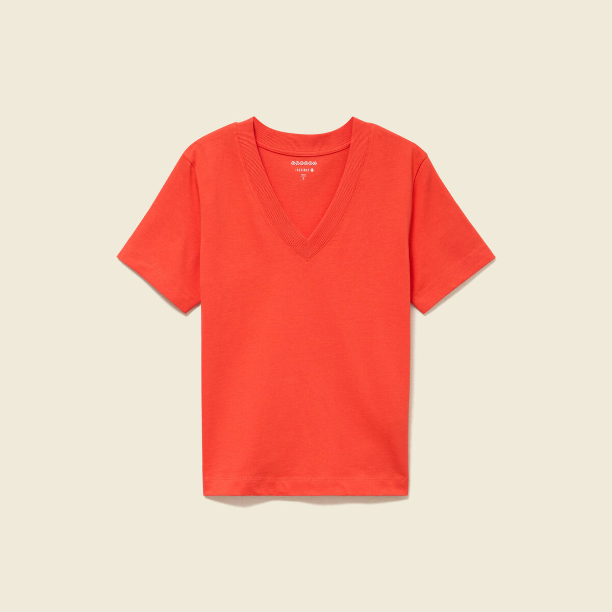 T-shirt manches courtes orange fonc&eacute; femme
