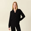 Chemise manches longues fluide noir femme