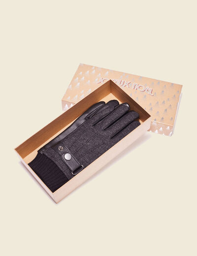 Gants en cuir noir homme