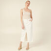 Pull asymétrique creme femme