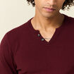 Pull manches longues rouge foncé homme