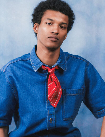 Foulard en coton rouge homme
