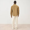 Chemise col classique en velours vert kaki homme