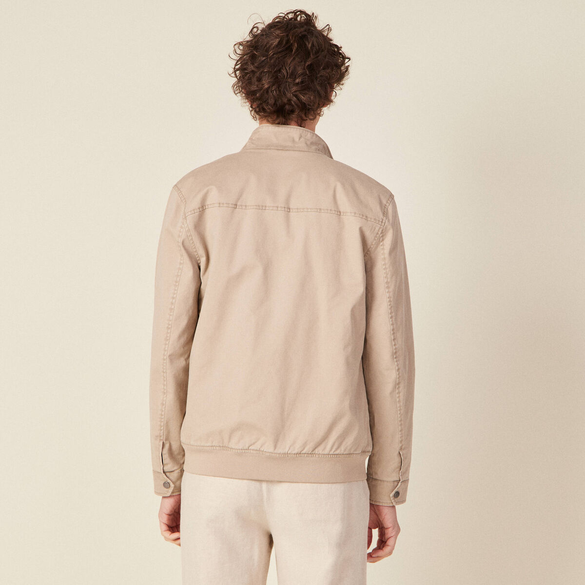 Blouson droit zipp&eacute; sable homme