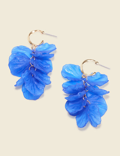 Boucles d'oreilles pendantes bleu electrique femme