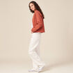 Gilet manches longues orange femme