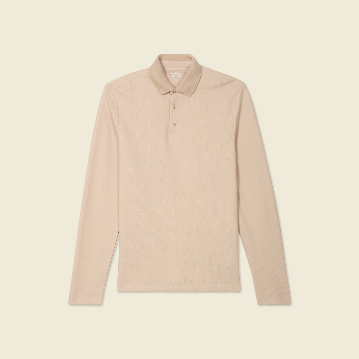 Polo manches longues sable homme