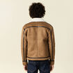 Blouson suédine col aviateur marron homme