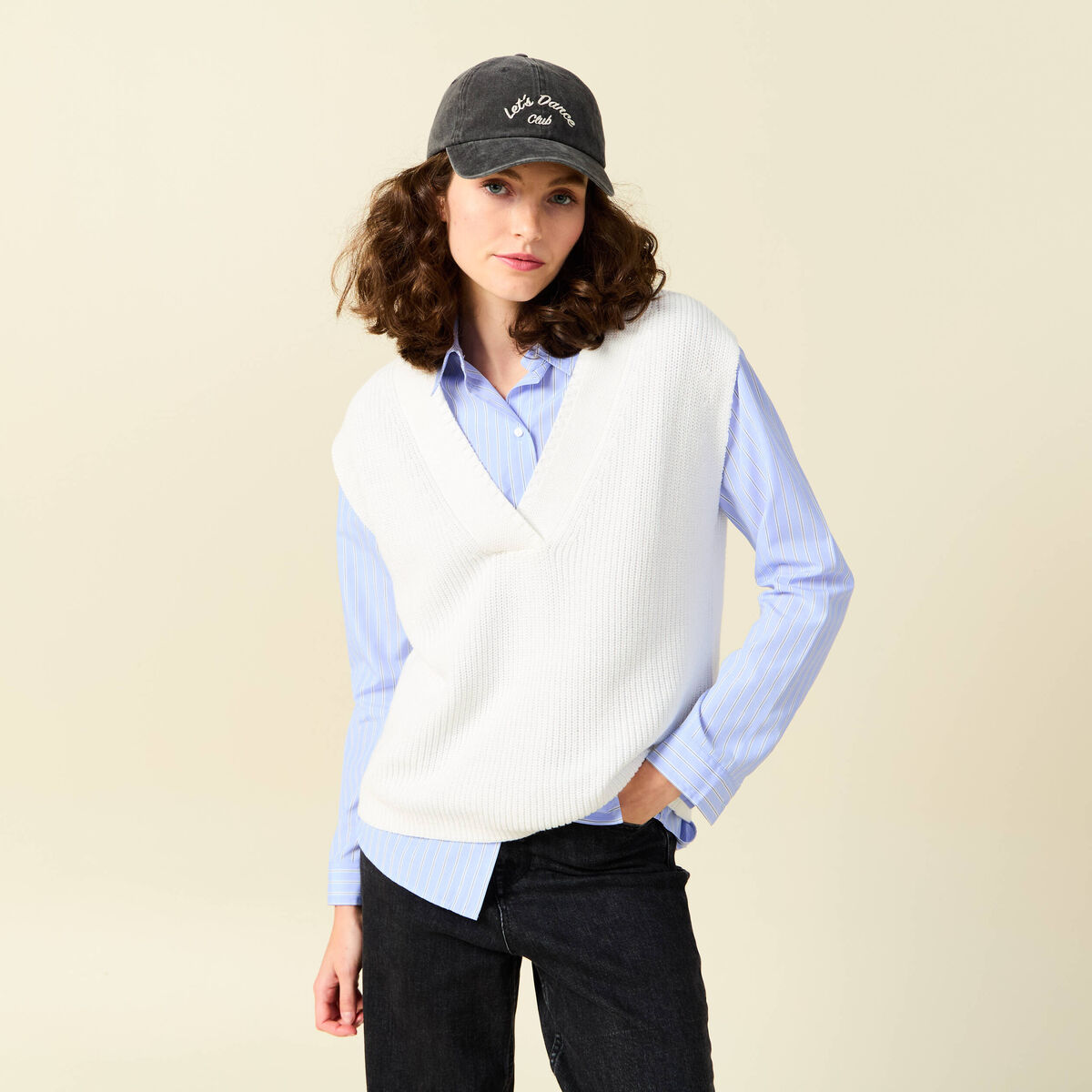 Pull éco-responsable ecru femme