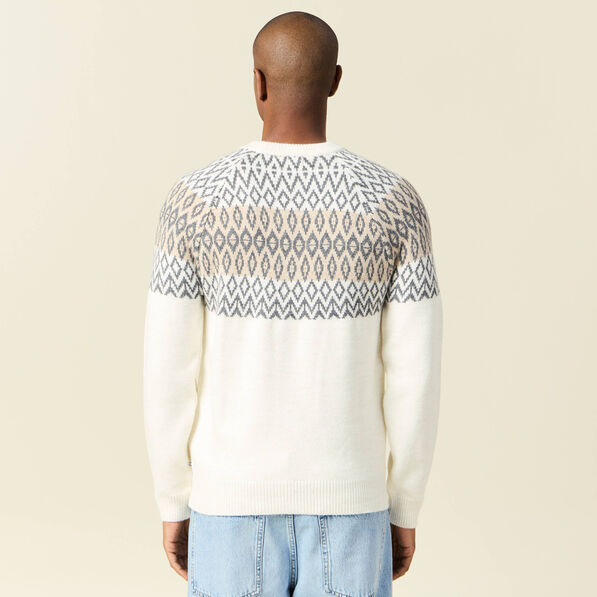 Pull manches longues ecru homme