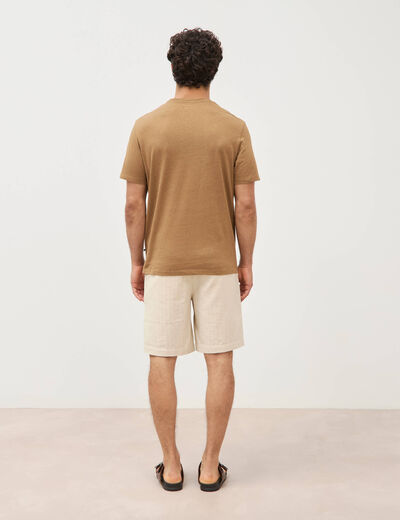 T-shirt ras de cou manches courtes vert kaki homme