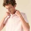 Polo cintr&eacute; manches courtes rose clair homme